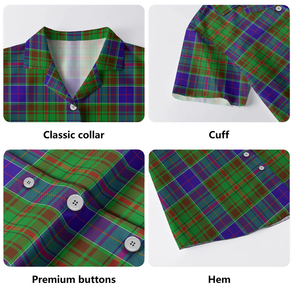 Scottish Adam Clan Badge Tartan Hawaiian Shirt - Image 4