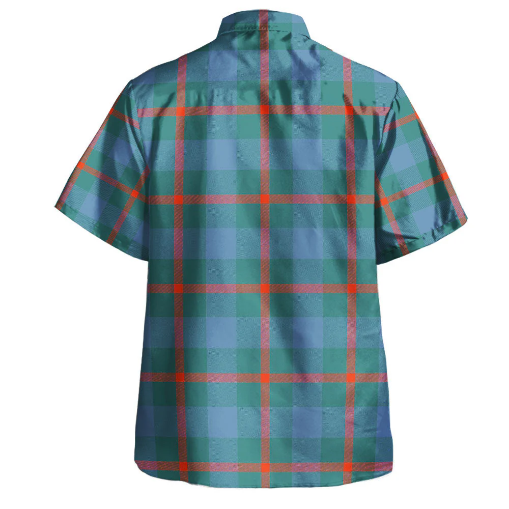 Scottish Agnew Ancient Clan Badge Tartan Hawaiian Shirt - Image 3