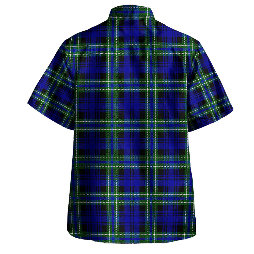 Scottish Arbuthnot Modern Clan Badge Tartan Hawaiian Shirt - Image 3
