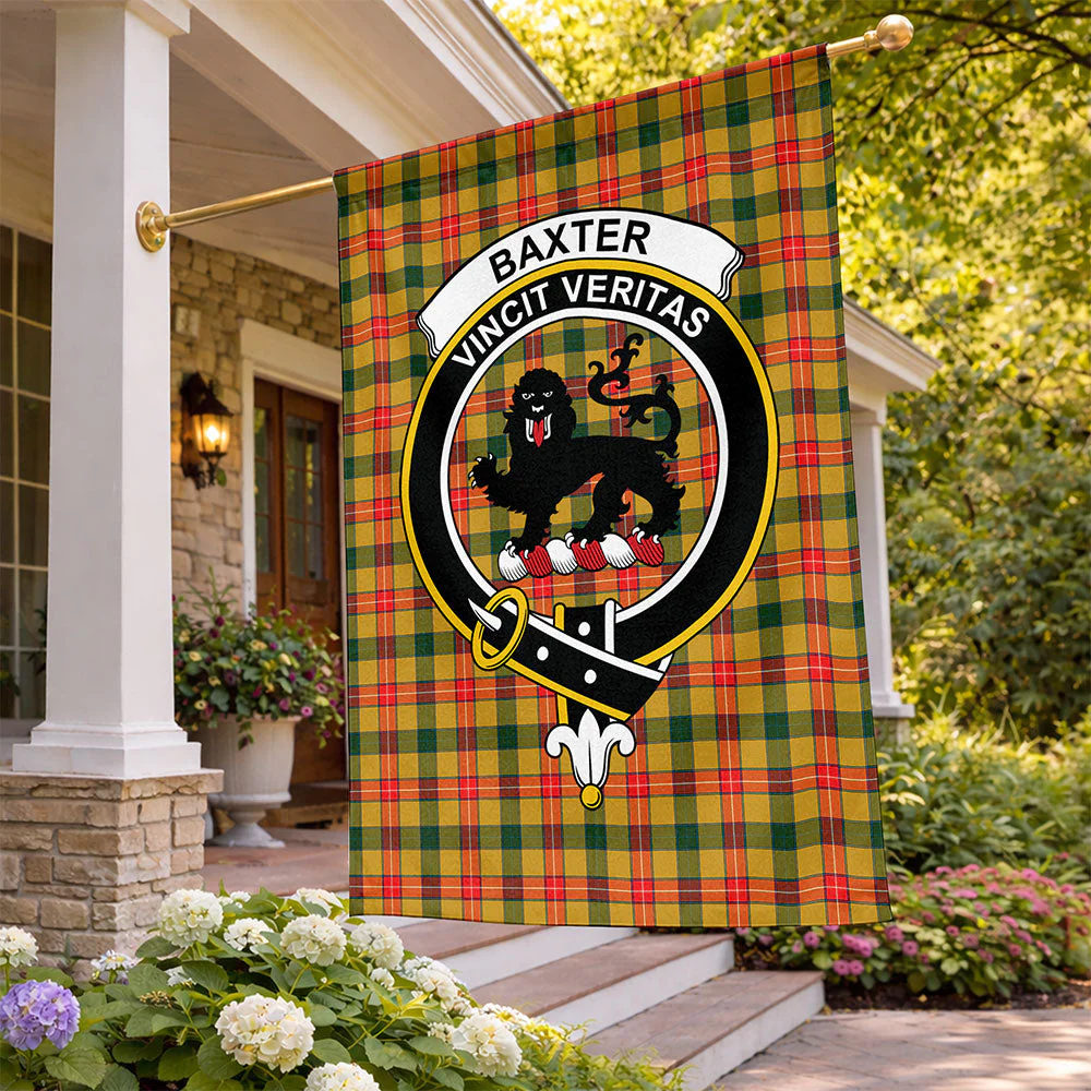 Scottish Baxter Clan Badge Tartan Flag Parade Vertical Style
