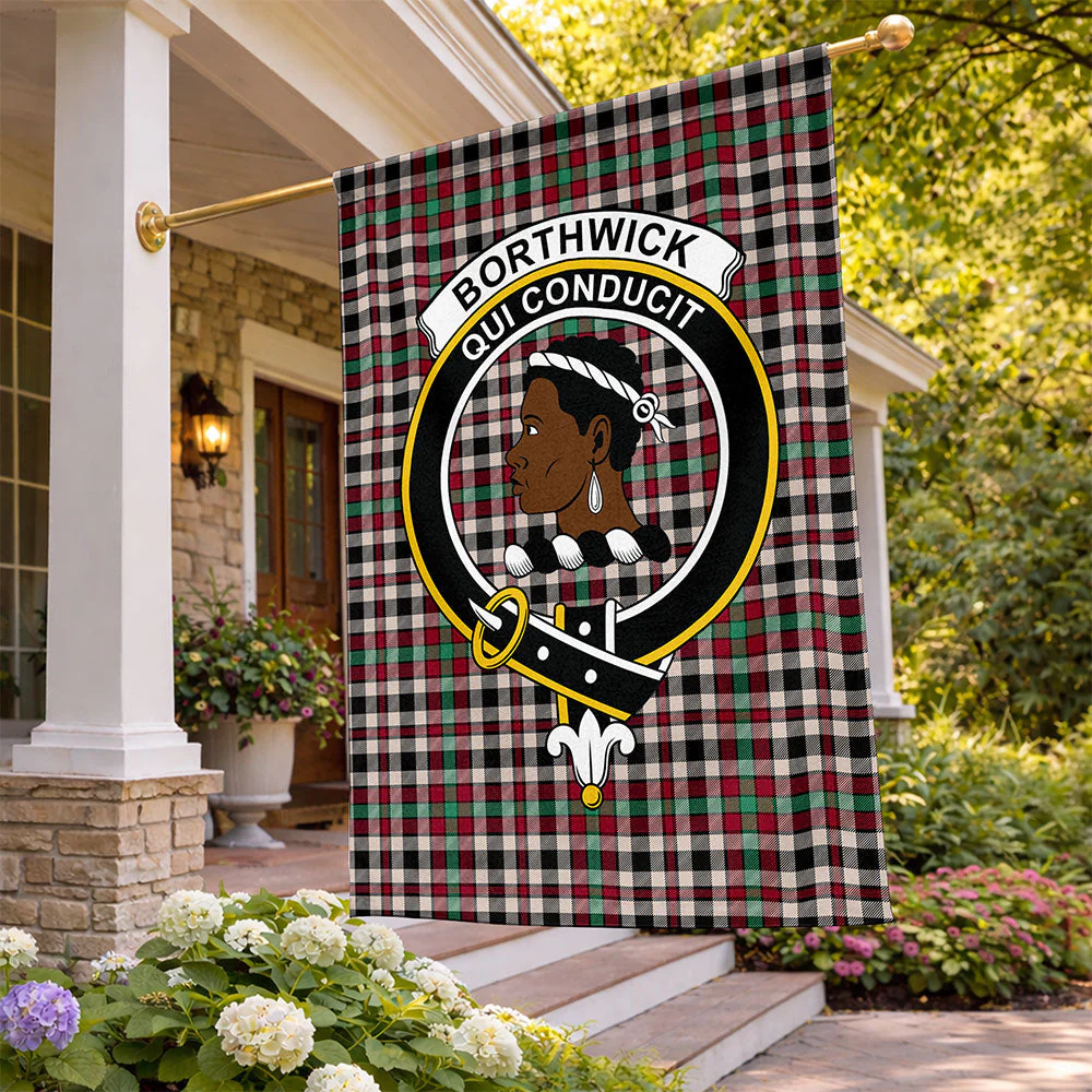 Scottish Borthwick Dress Ancient Clan Badge Tartan Flag Parade Vertical Style