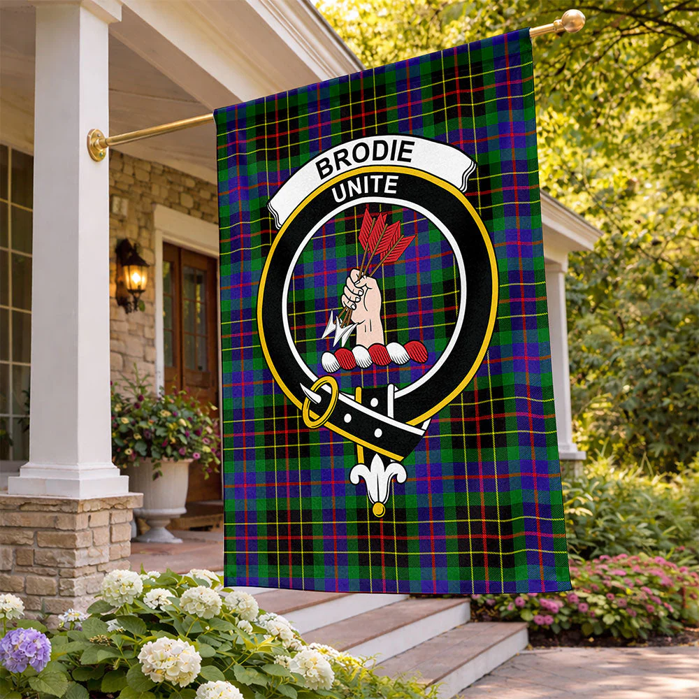 Scottish Brodie Hunting Modern Clan Badge Tartan Flag Parade Vertical Style