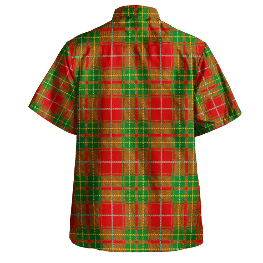Scottish Burnett Ancient Clan Badge Tartan Hawaiian Shirt - Image 3