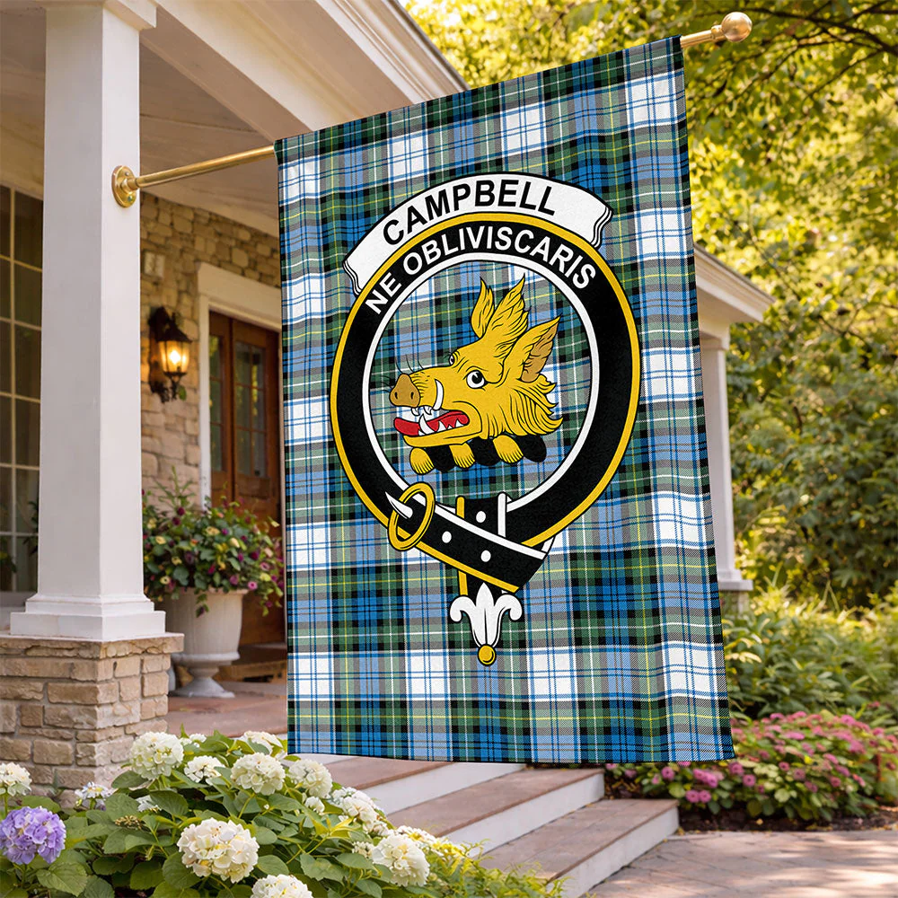Scottish Campbell Dress Ancient Clan Badge Tartan Flag Parade Vertical Style