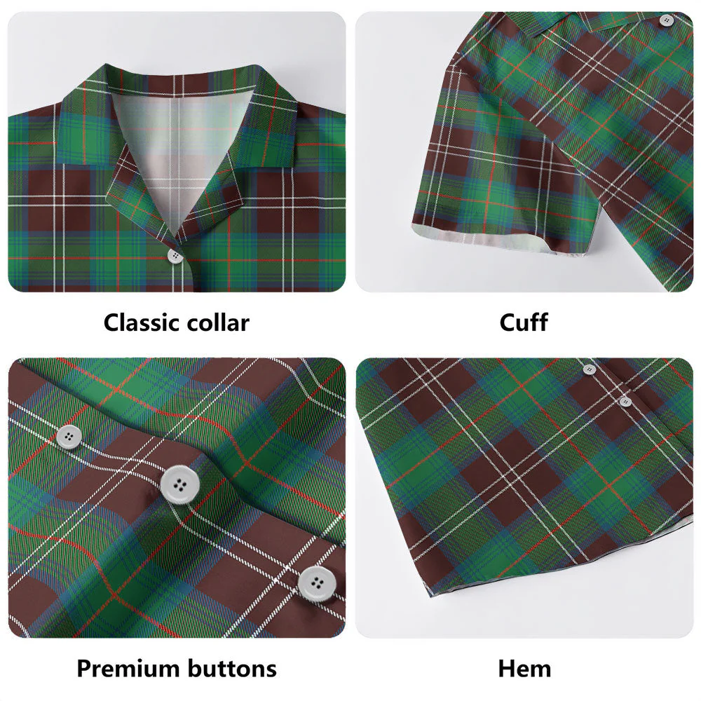 Scottish Chisholm Hunting Ancient Clan Badge Tartan Hawaiian Shirt - Image 4