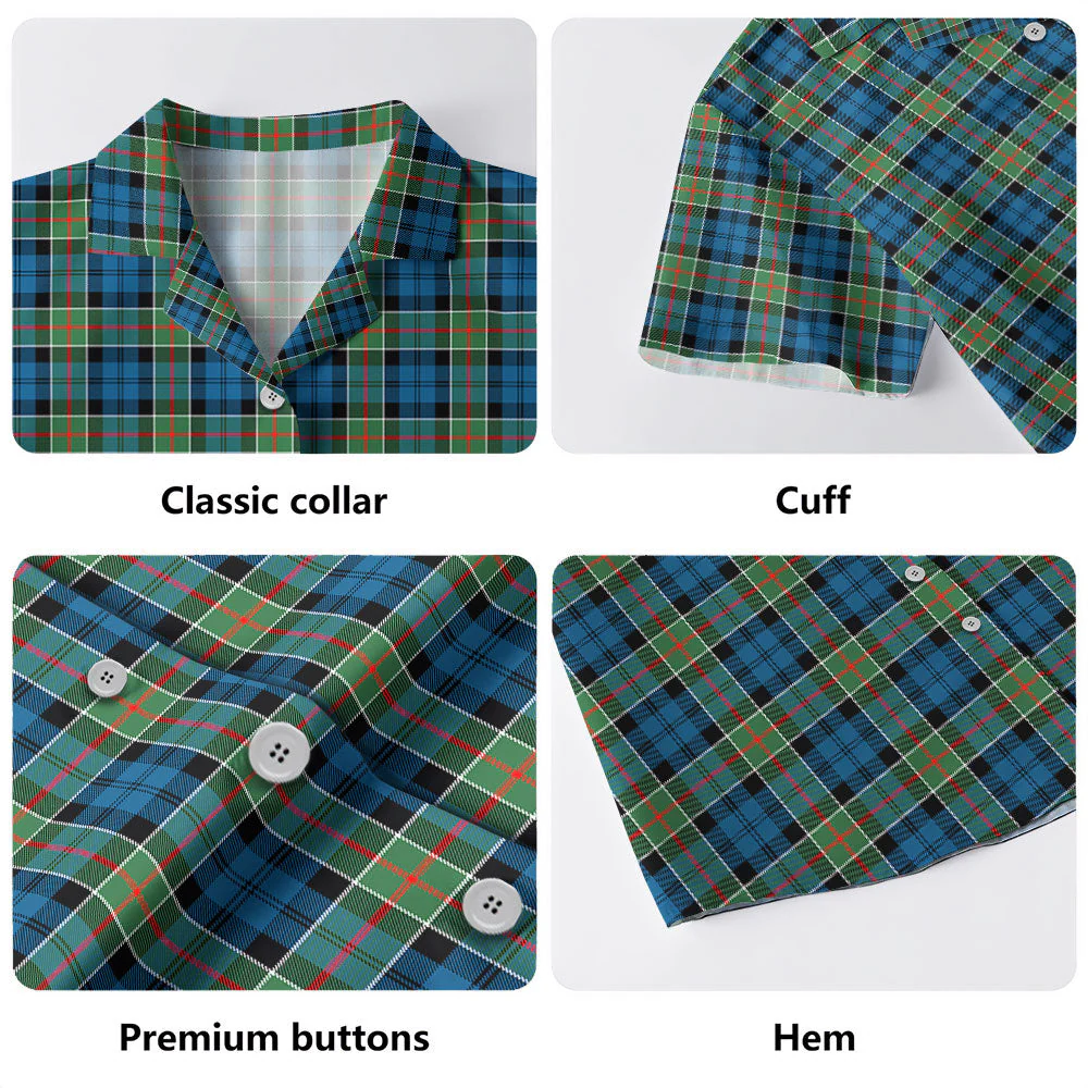 Scottish Colquhoun Ancient Clan Badge Tartan Hawaiian Shirt - Image 4