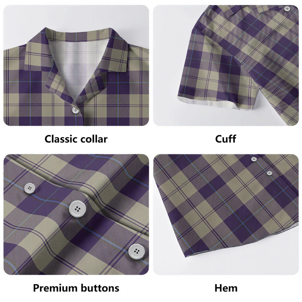 Scottish Cunningham Dress Blue Dancers Clan Badge Tartan Hawaiian Shirt - Image 4