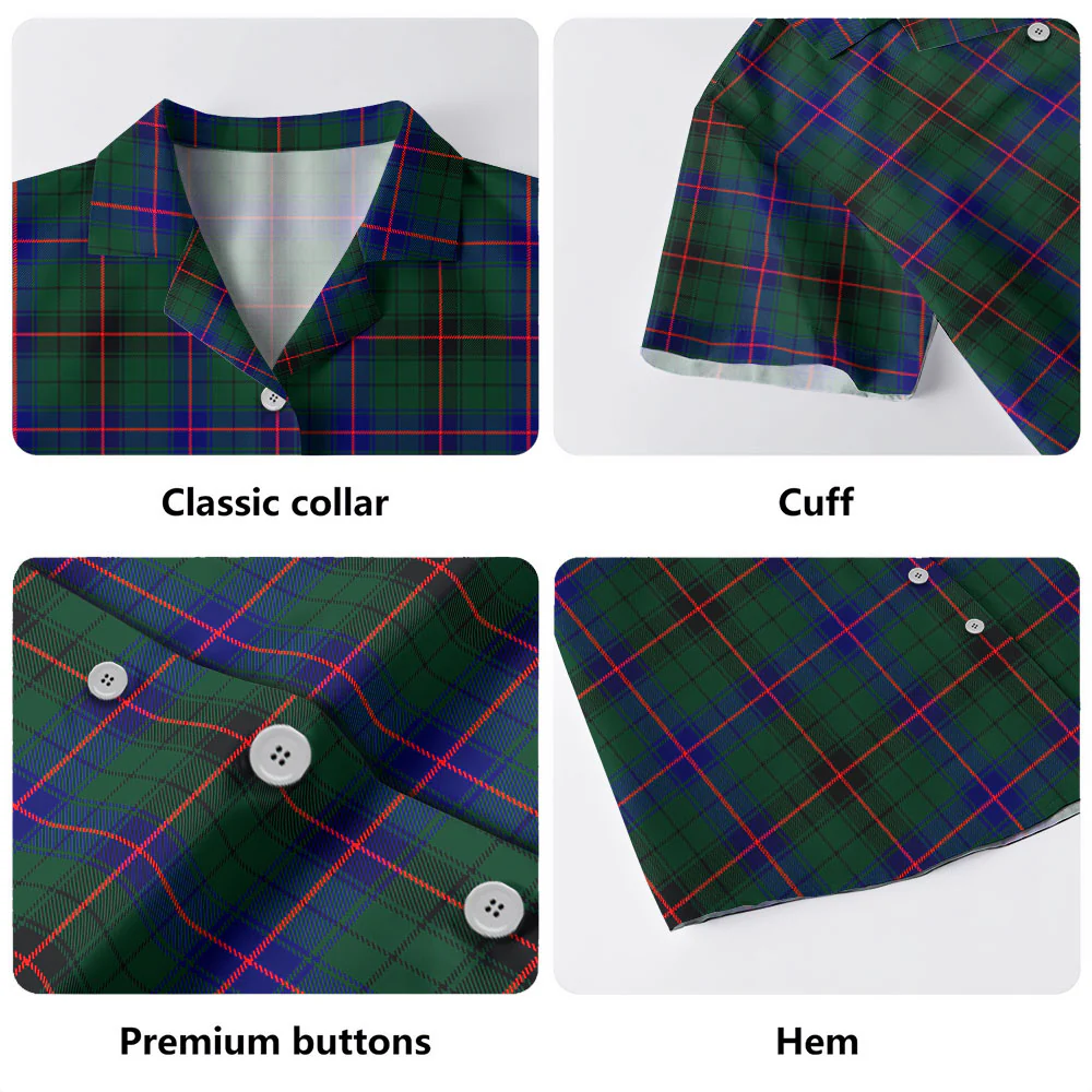 Scottish Davidson Modern Clan Badge Tartan Hawaiian Shirt - Image 4