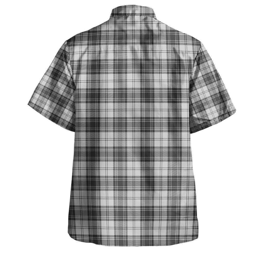 Scottish Douglas Grey Modern Clan Badge Tartan Hawaiian Shirt - Image 3