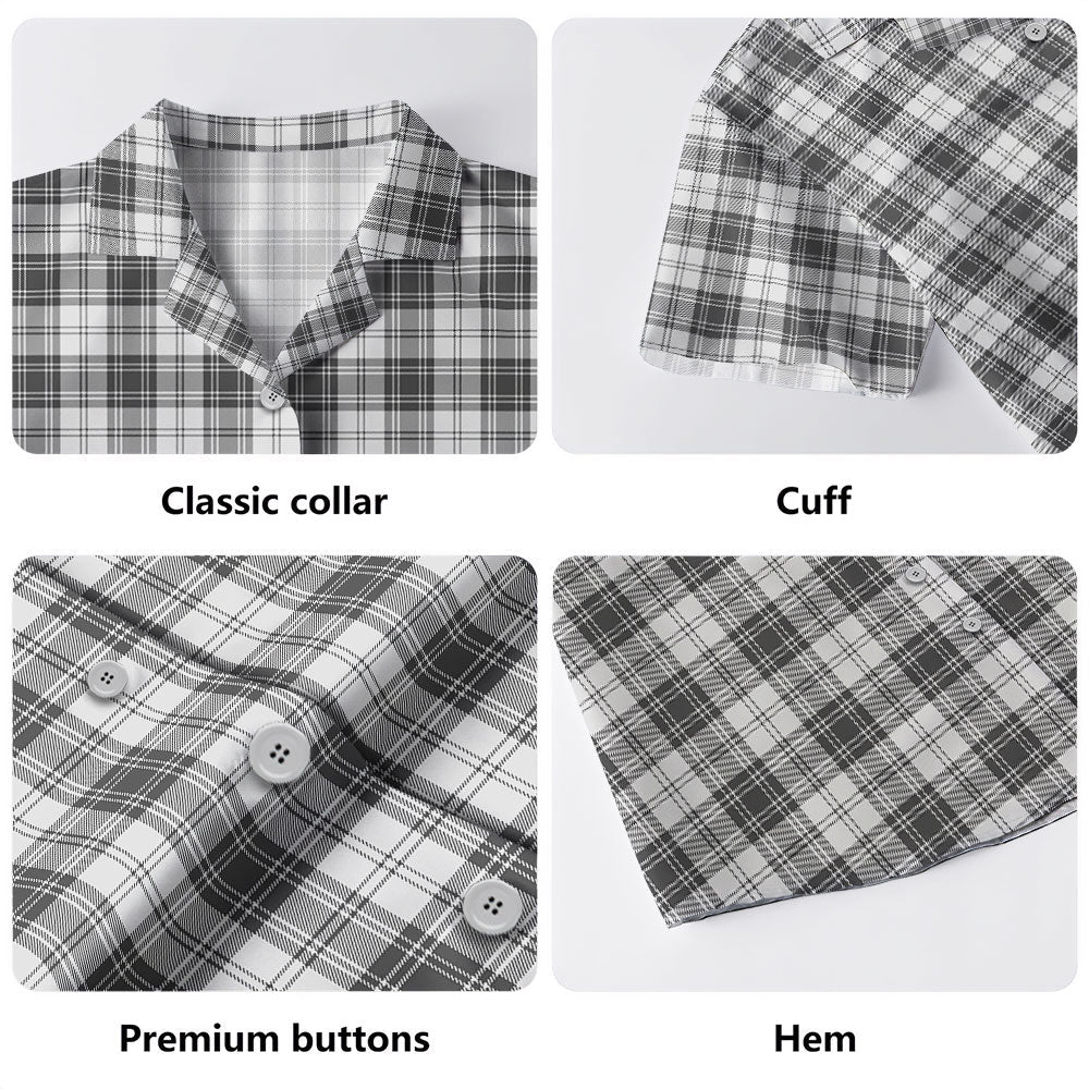 Scottish Douglas Grey Modern Clan Badge Tartan Hawaiian Shirt - Image 4