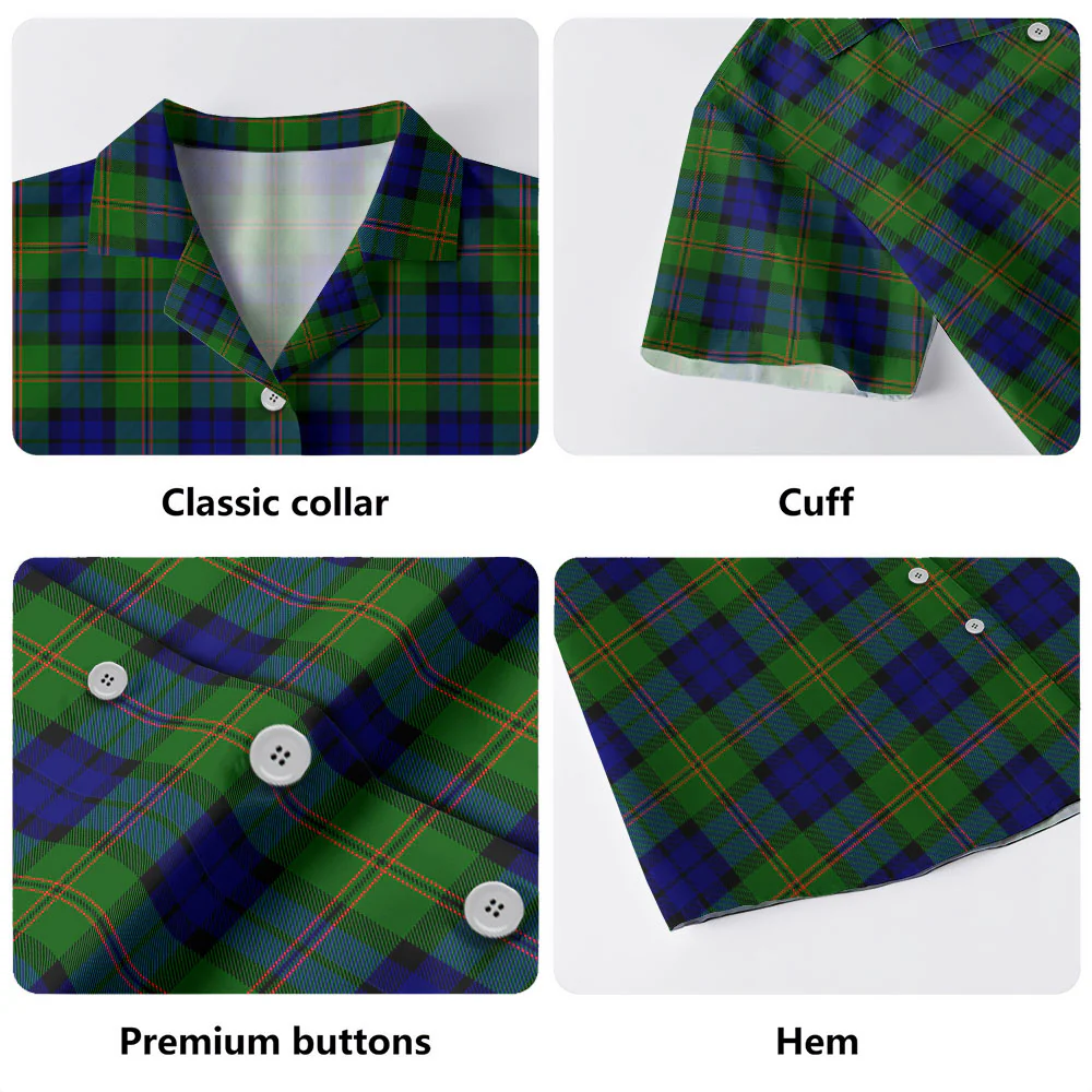 Scottish Dundas Modern Clan Badge Tartan Hawaiian Shirt - Image 4