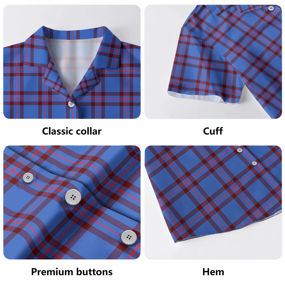 Scottish Elliot Modern Clan Badge Tartan Hawaiian Shirt - Image 4