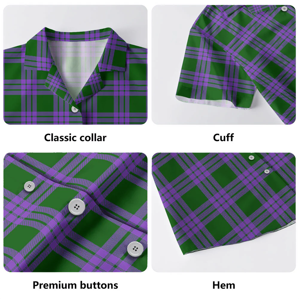 Scottish Elphinstone Clan Badge Tartan Hawaiian Shirt - Image 4