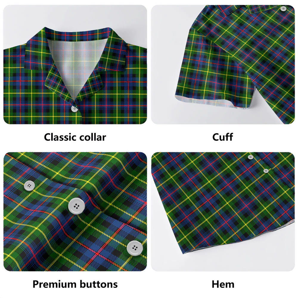 Scottish Farquharson Modern Clan Badge Tartan Hawaiian Shirt - Image 4