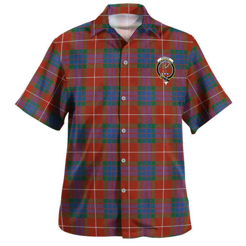 Scottish Fraser Ancient Clan Badge Tartan Hawaiian Shirt - Image 2