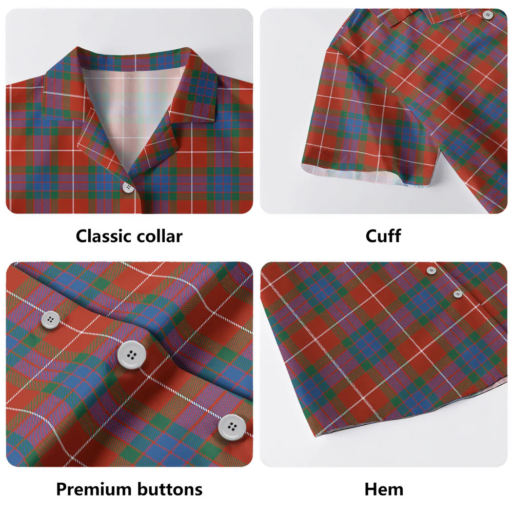 Scottish Fraser Ancient Clan Badge Tartan Hawaiian Shirt - Image 4