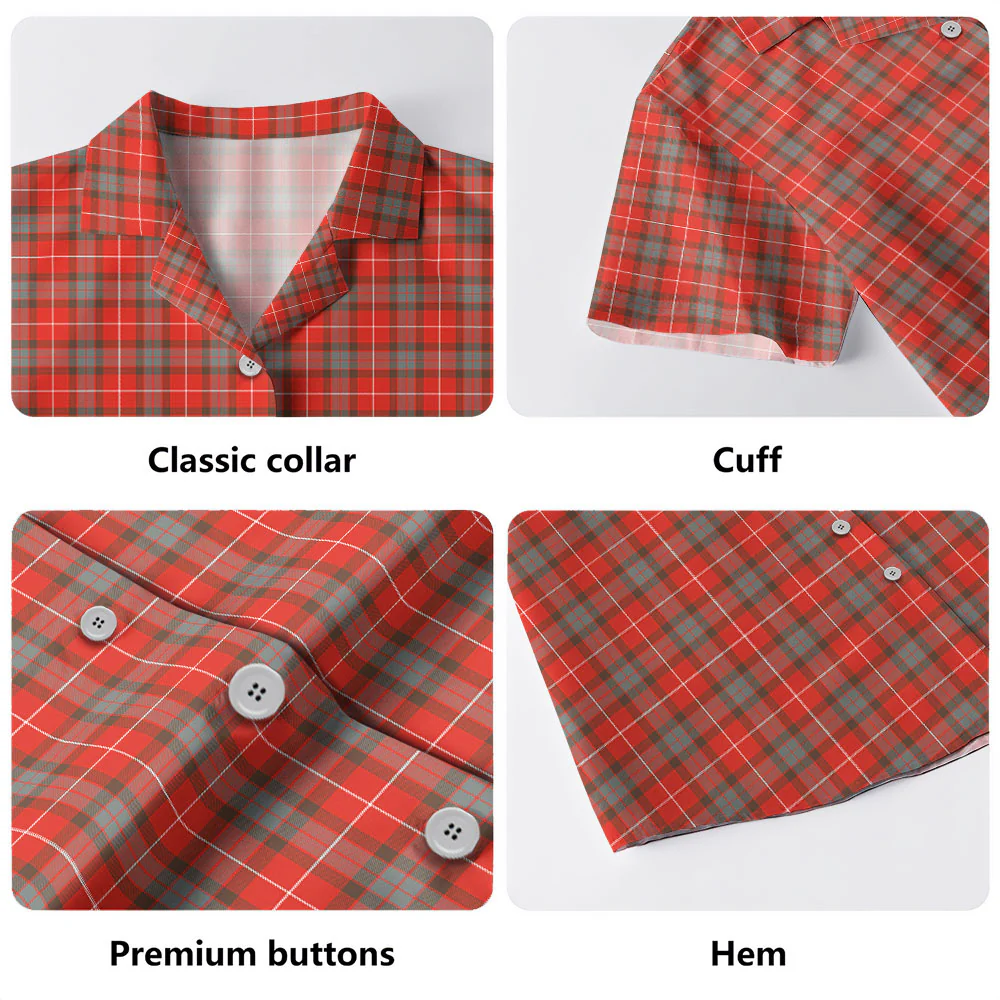Scottish Fraser Weathered Clan Badge Tartan Hawaiian Shirt - Image 4