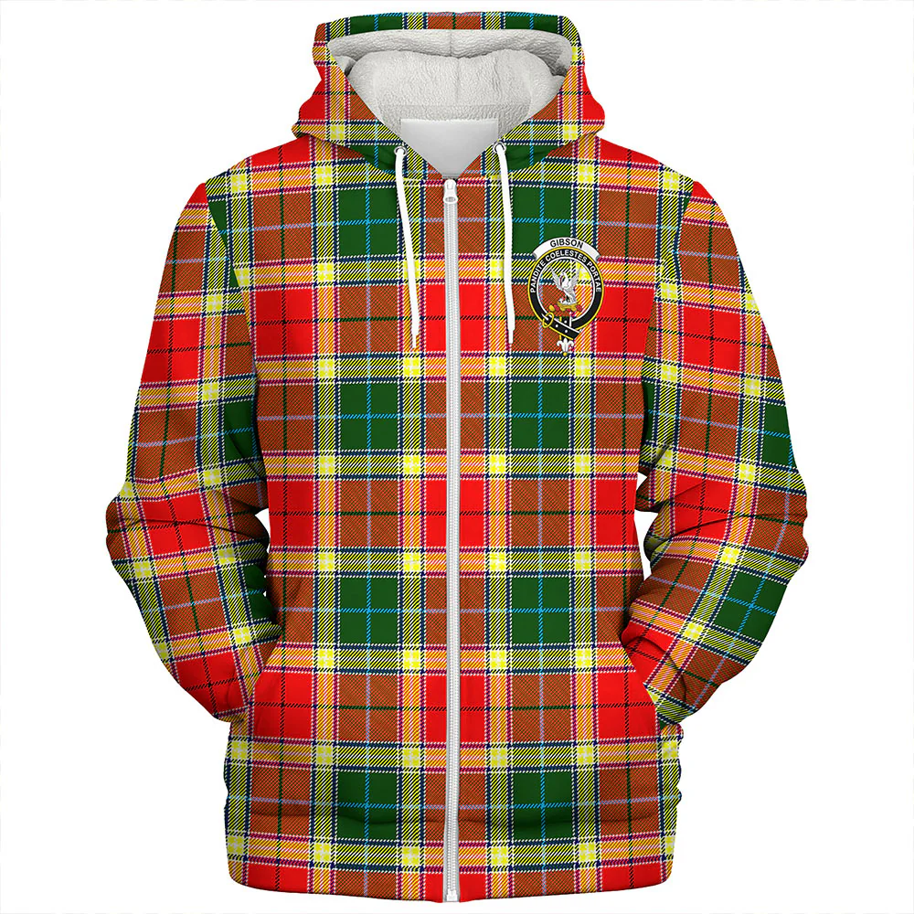 Scottish Gibbs Clan Badge Tartan Sherpa Hoodie - Image 3