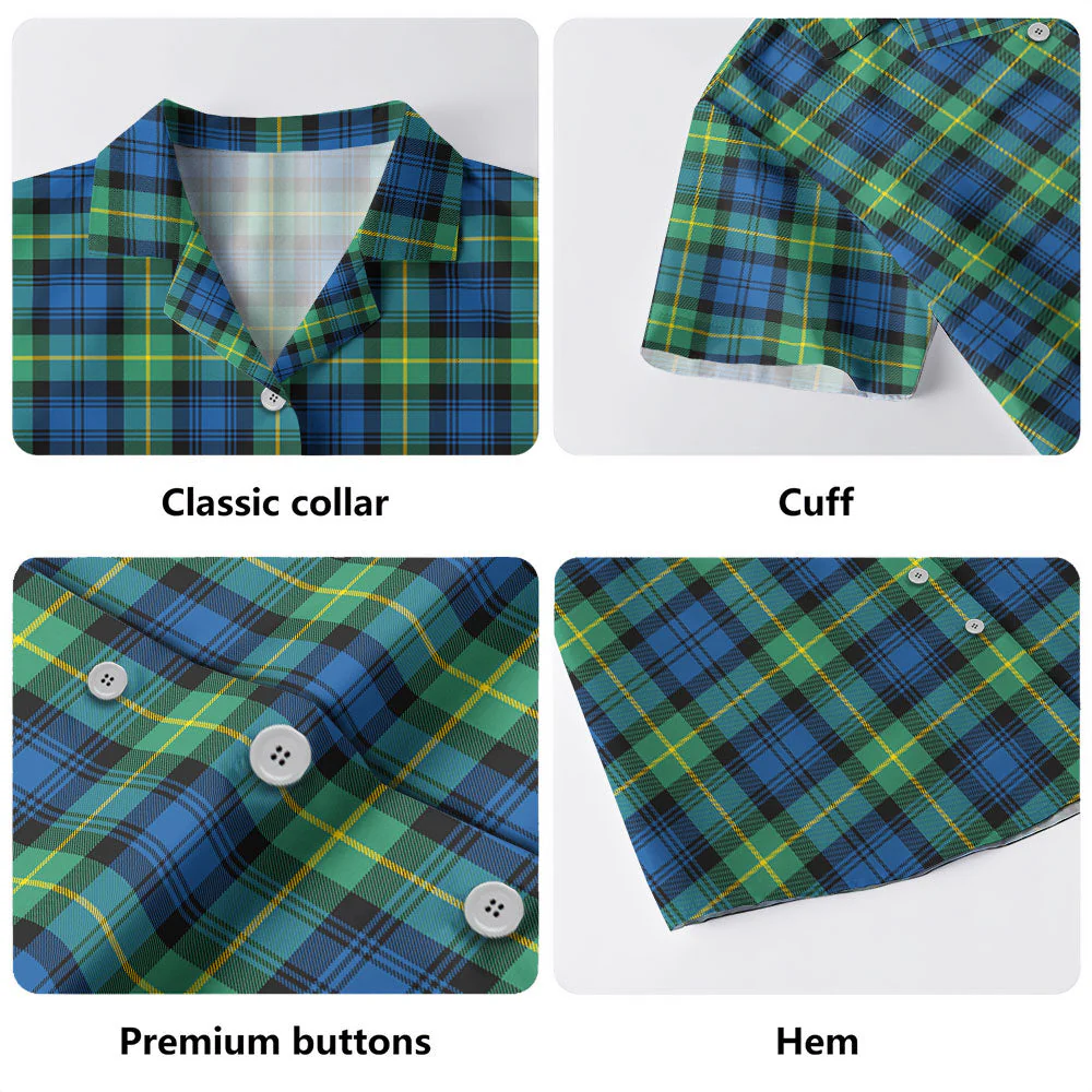 Scottish Gordon Ancient Clan Badge Tartan Hawaiian Shirt - Image 4