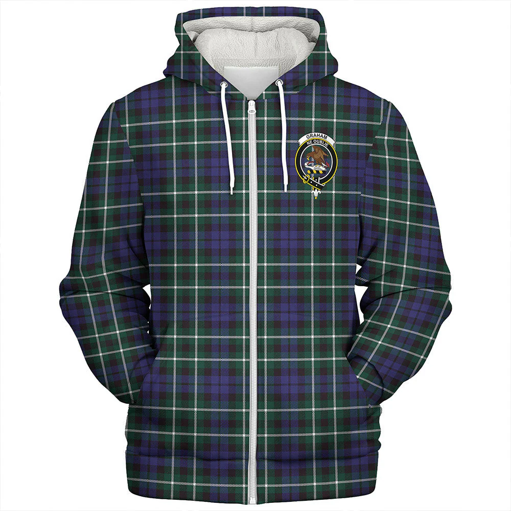 Scottish Graham of Montrose Modern Clan Badge Tartan Sherpa Hoodie - Image 3