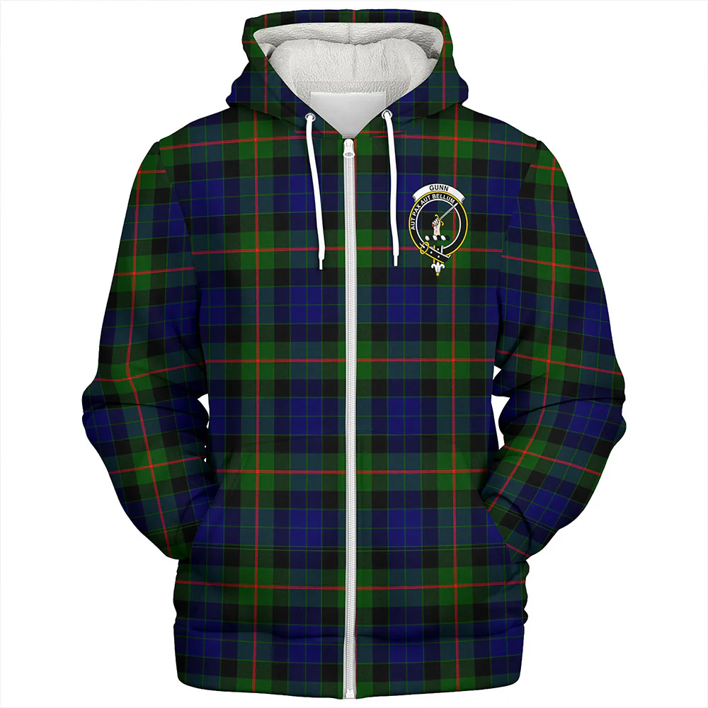 Scottish Gunn Modern Clan Badge Tartan Sherpa Hoodie - Image 3