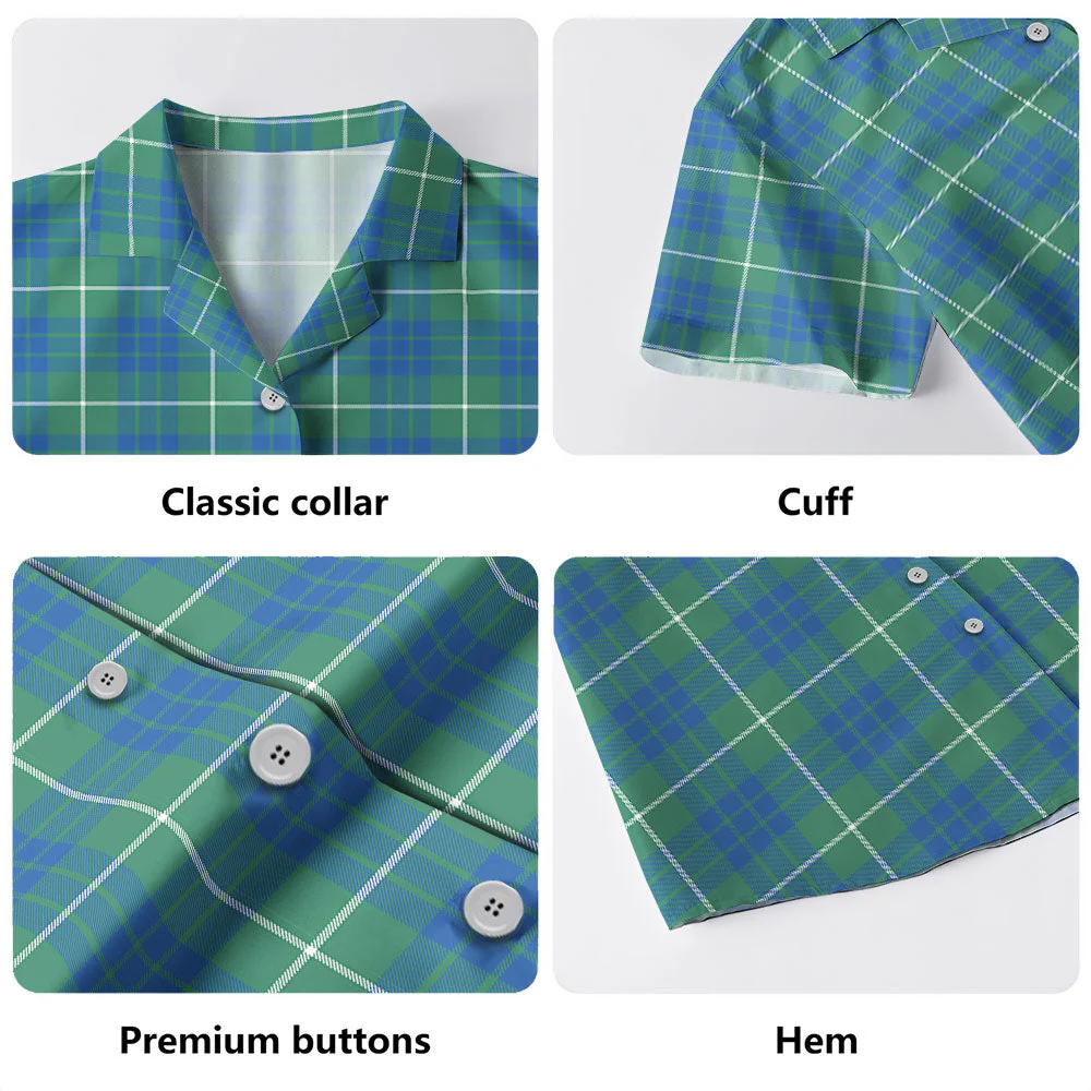 Scottish Hamilton Hunting Ancient Clan Badge Tartan Hawaiian Shirt - Image 4