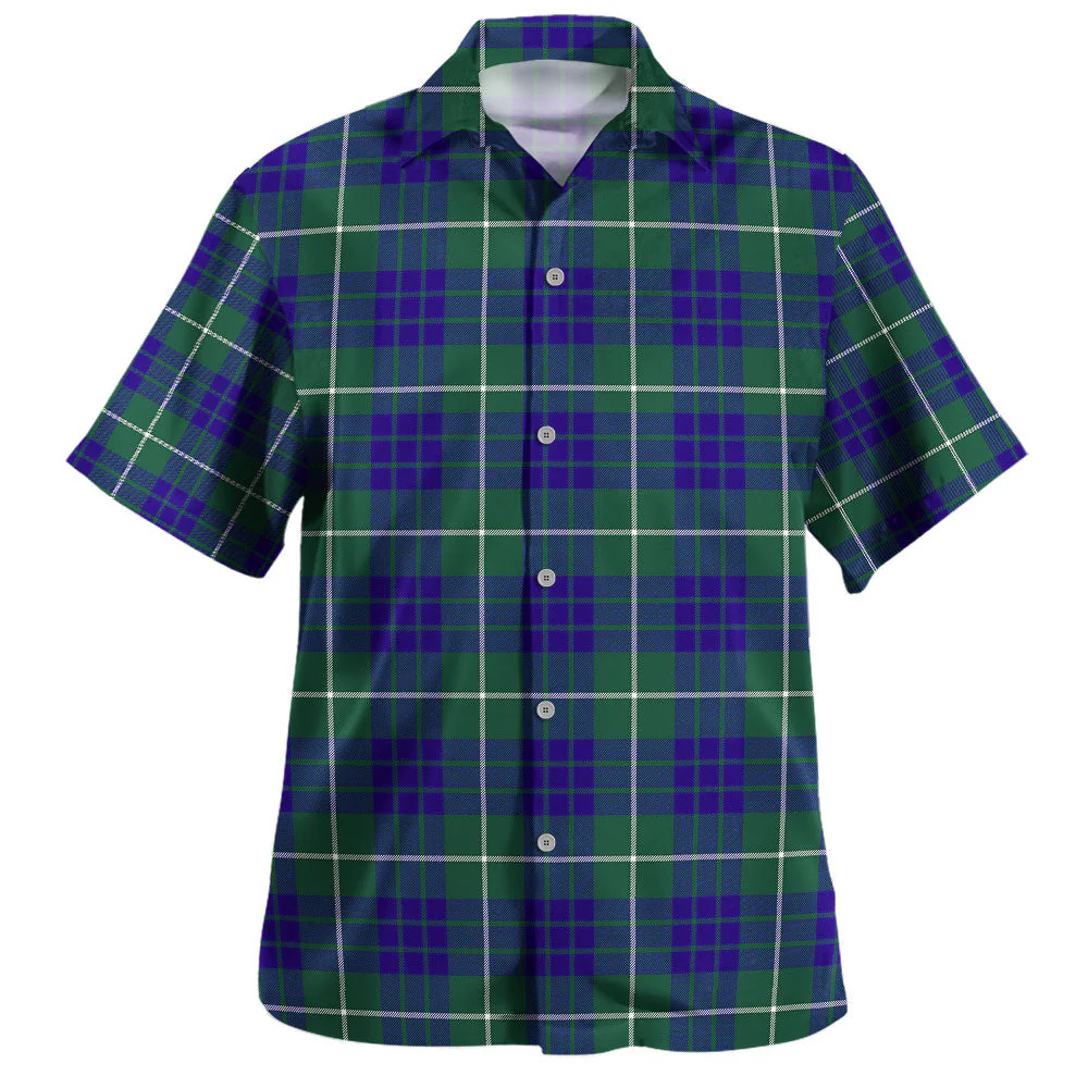 Scottish Hamilton Hunting Modern Clan Badge Tartan Hawaiian Shirt