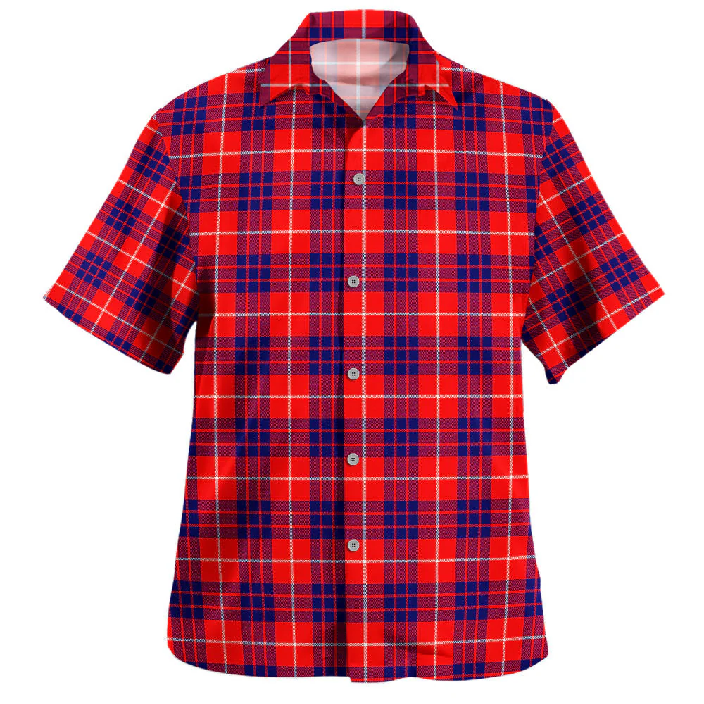 Scottish Hamilton Modern Clan Badge Tartan Hawaiian Shirt
