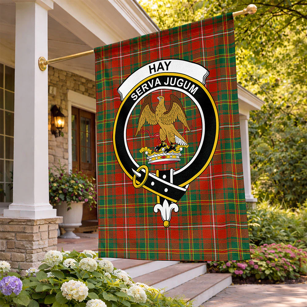 Scottish Hay Ancient Clan Badge Tartan Flag Parade Vertical Style