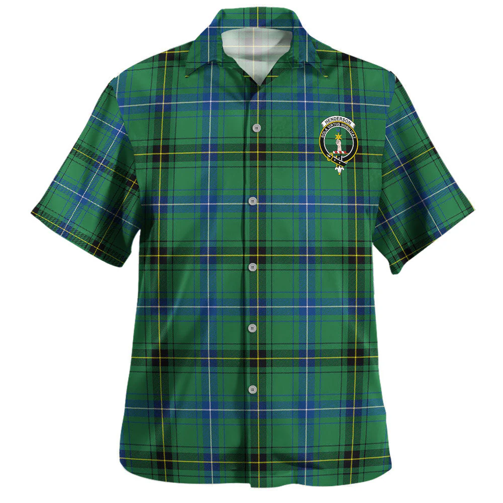 Scottish Henderson Ancient Clan Badge Tartan Hawaiian Shirt - Image 2