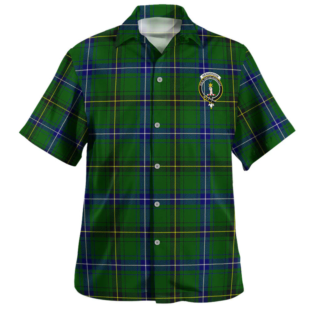 Scottish Henderson Modern Clan Badge Tartan Hawaiian Shirt - Image 2