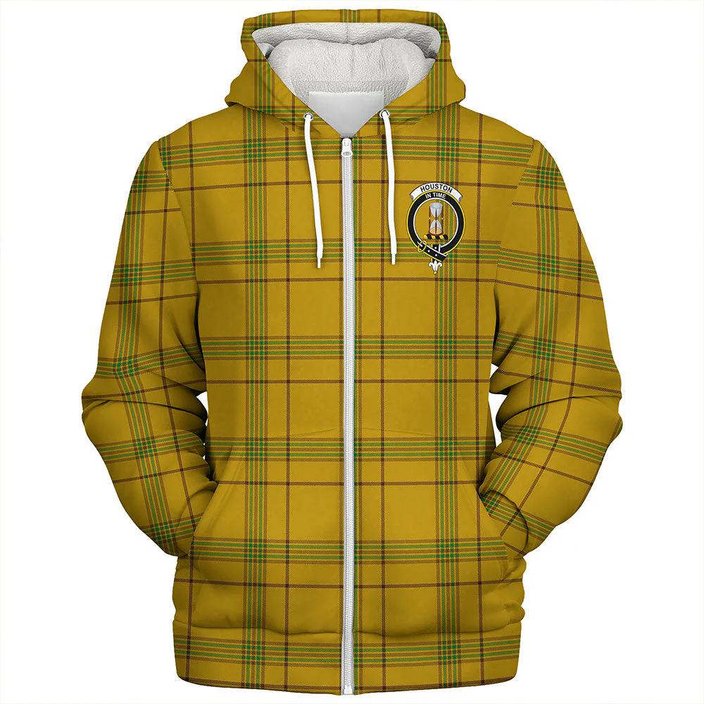 Scottish Houston Clan Badge Tartan Sherpa Hoodie - Image 3