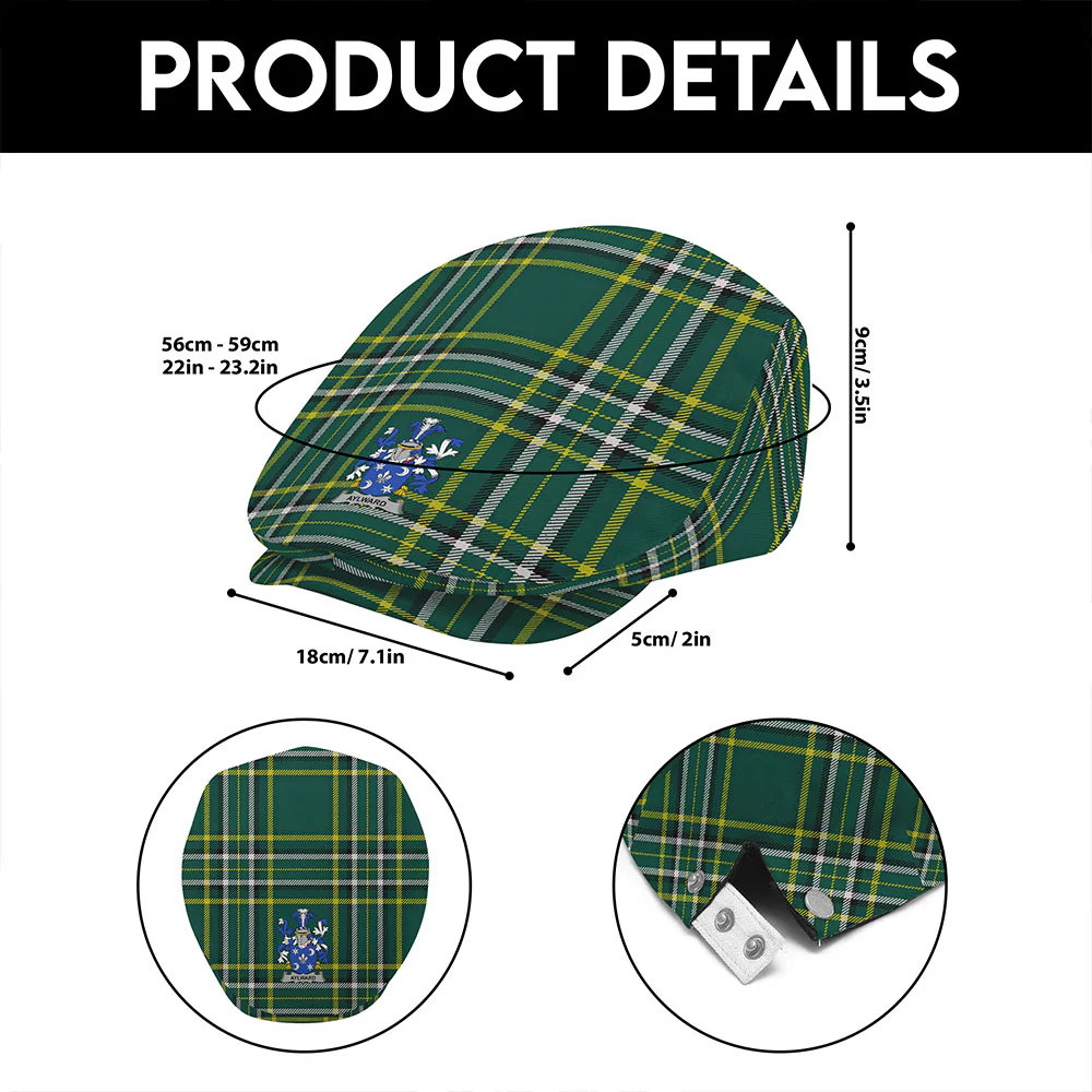 Irish Aylward Family Crest Tartan Flat Cap - Image 6