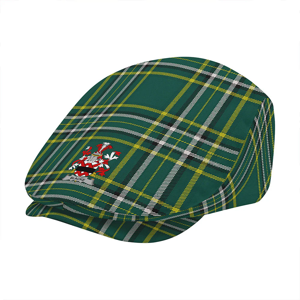 Irish Blacke Family Crest Tartan Flat Cap - Image 3