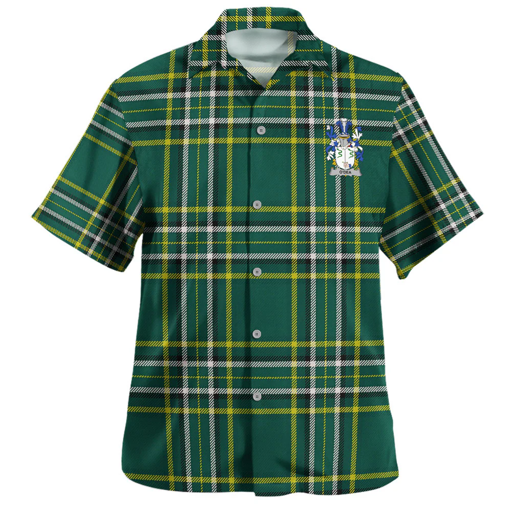Irish Dea Family Crest Tartan Hawaiian Shirt