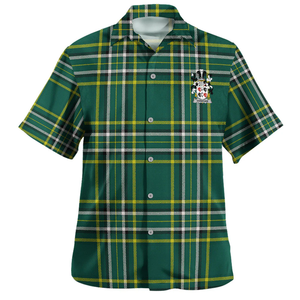 Irish Donegan Family Crest Tartan Hawaiian Shirt