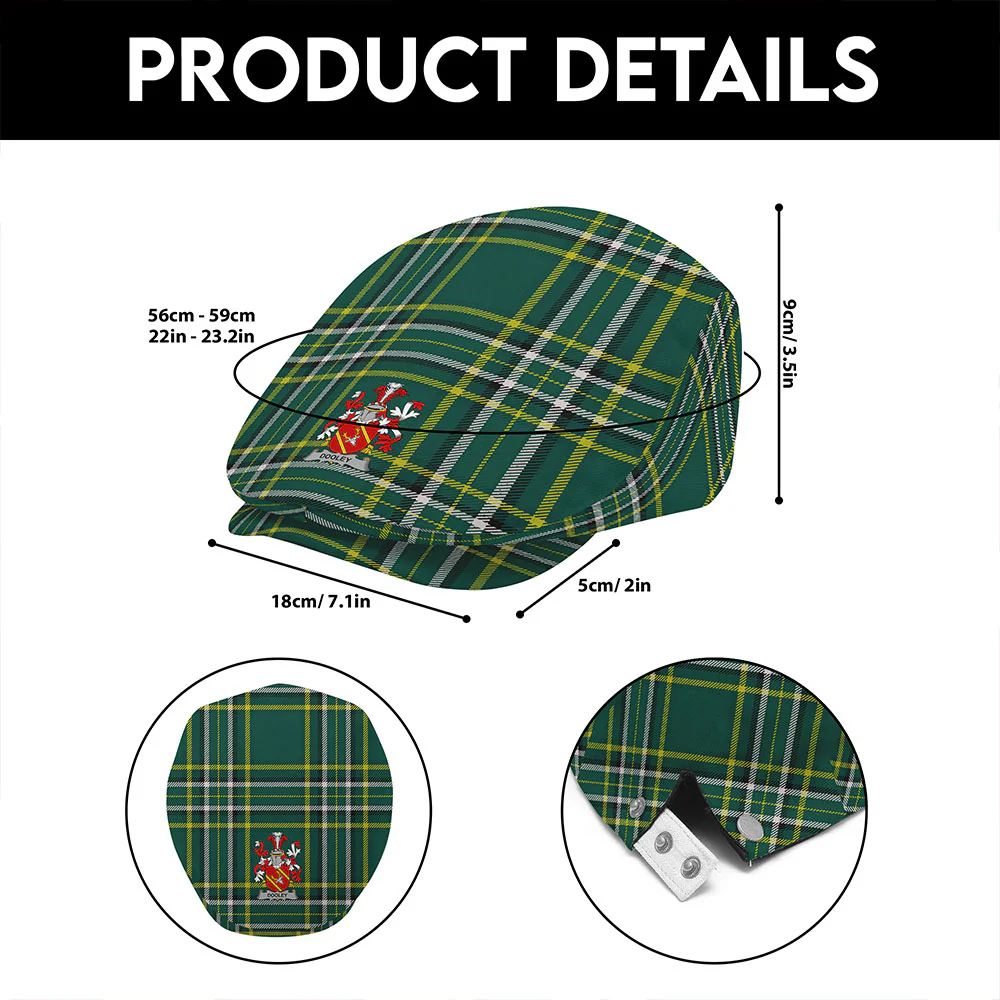 Irish Dooley Family Crest Tartan Flat Cap - Image 6