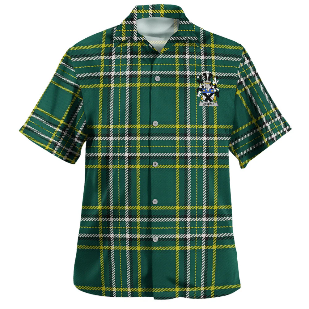 Irish Drisdale Family Crest Tartan Hawaiian Shirt