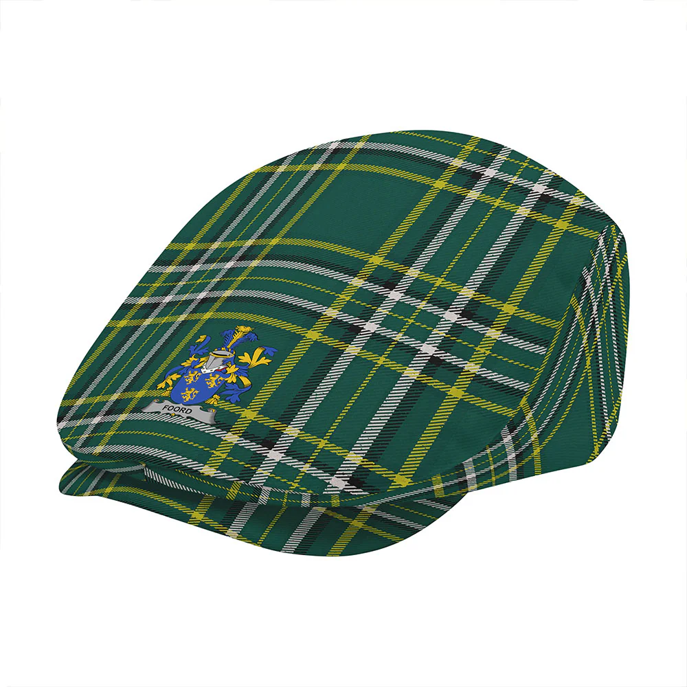 Irish Foord Family Crest Tartan Flat Cap - Image 3
