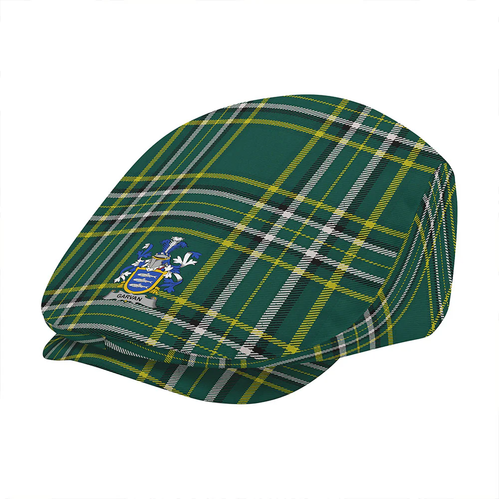 Irish Garvan Family Crest Tartan Flat Cap - Image 3