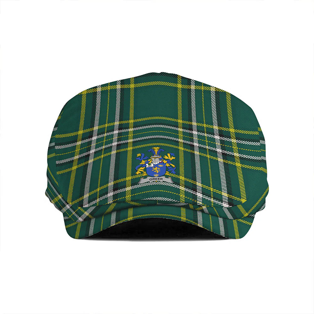 Irish Greer Family Crest Tartan Flat Cap