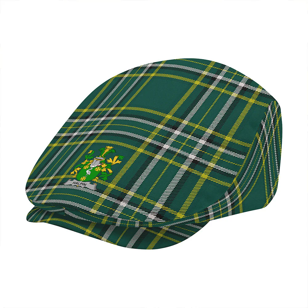 Irish Halpin Family Crest Tartan Flat Cap - Image 3