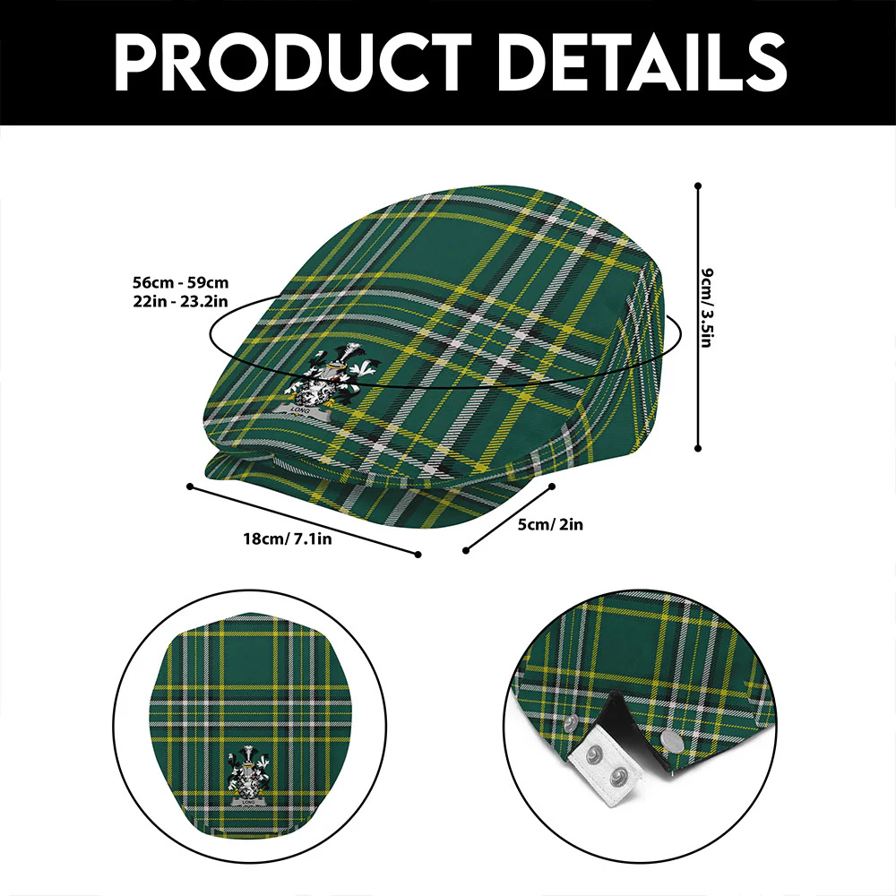 Irish Long Family Crest Tartan Flat Cap - Image 6