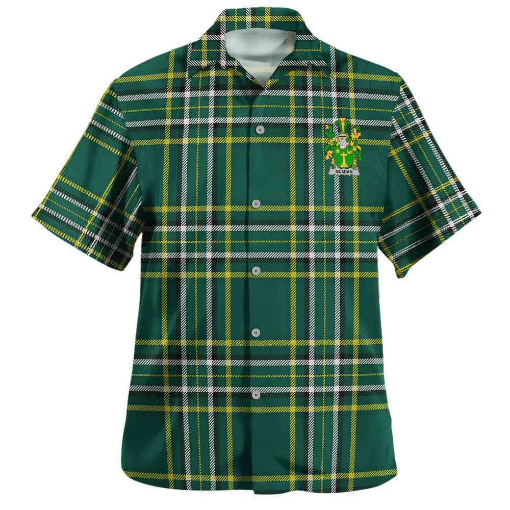 Irish McAdam Family Crest Tartan Hawaiian Shirt
