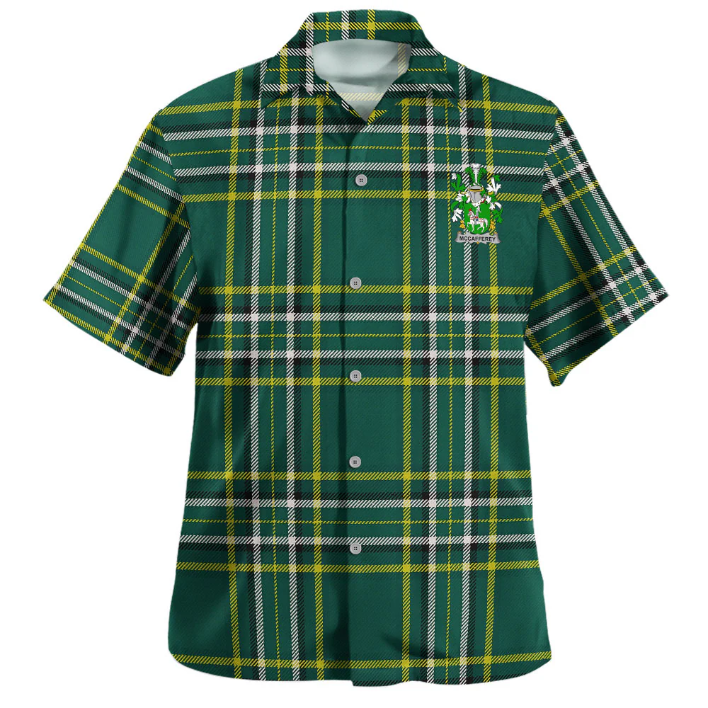 Irish McCafferey Family Crest Tartan Hawaiian Shirt