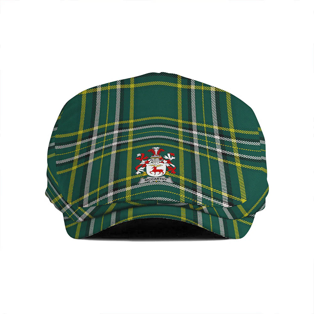 Irish McCarthy Family Crest Tartan Flat Cap