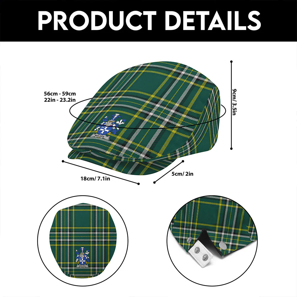 Irish Mulock Family Crest Tartan Flat Cap - Image 6