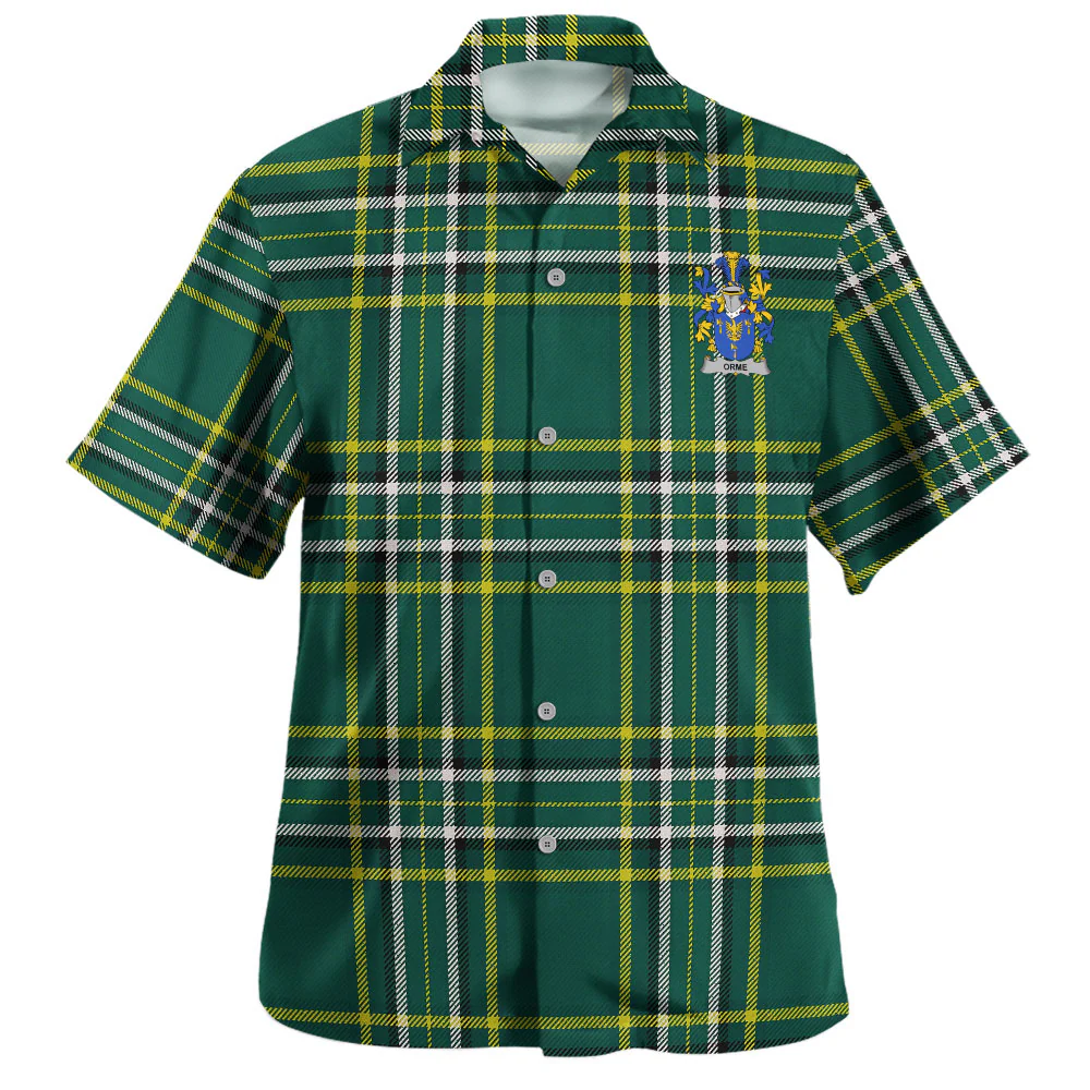Irish Orme Family Crest Tartan Hawaiian Shirt