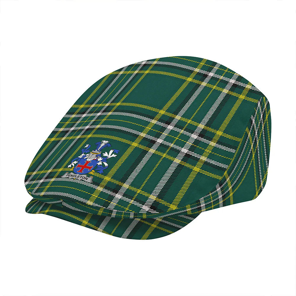 Irish Pendleton Family Crest Tartan Flat Cap - Image 3