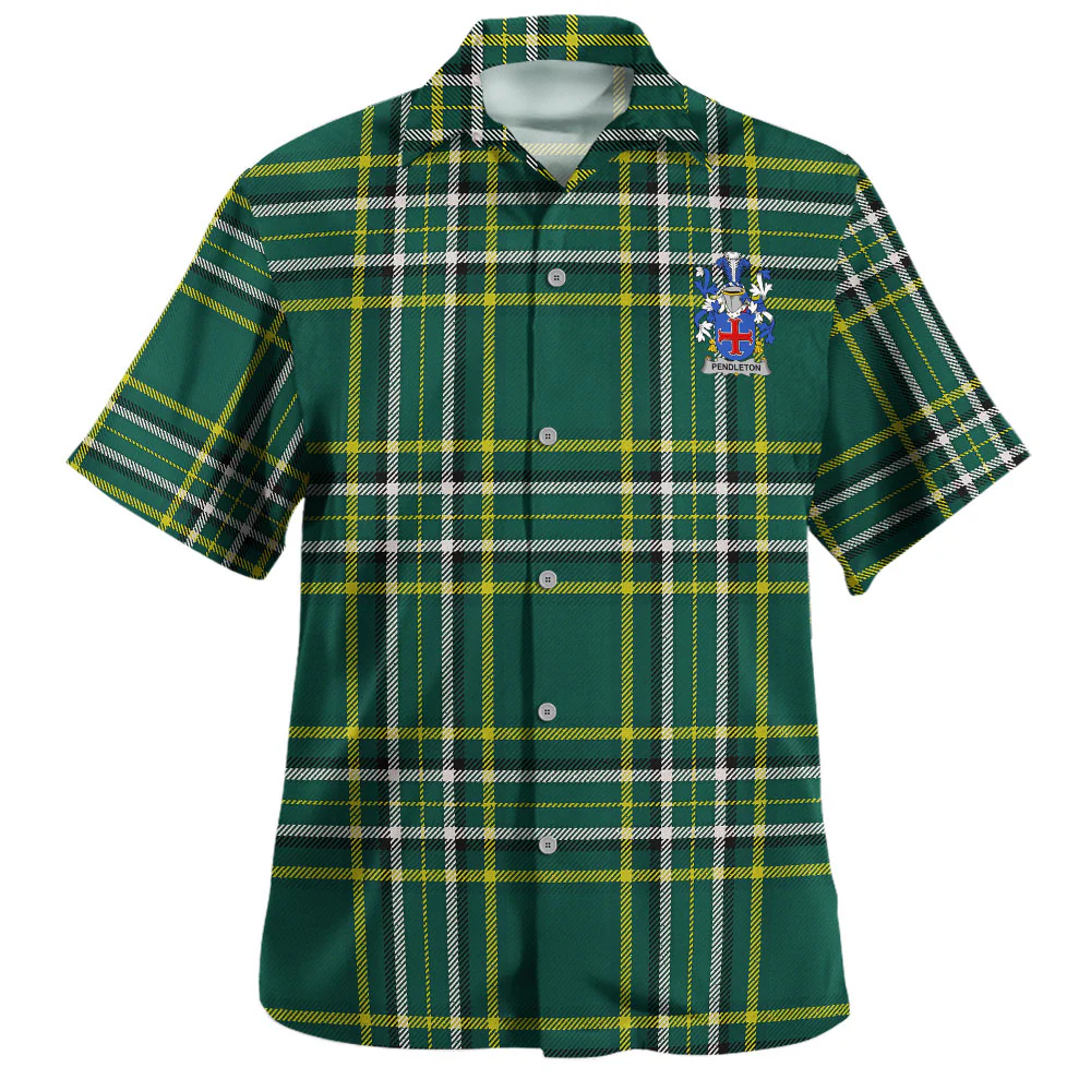 Irish Pendleton Family Crest Tartan Hawaiian Shirt